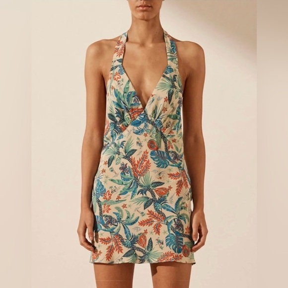 Shona Joy 100% Silk Halter Dress - Picture 1 of 8